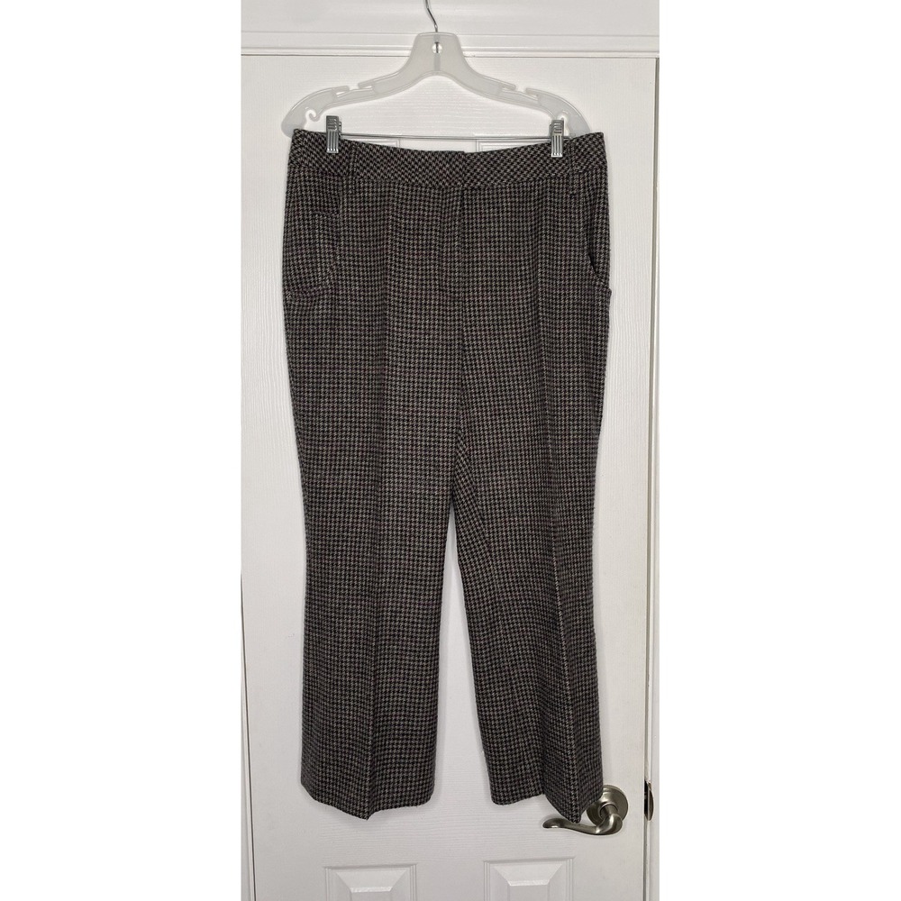 Akris Women's Cashmere Cropped Dress Pants Houndstooth Multicolor 12